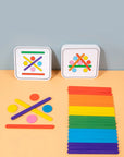 Wooden Creative Sticks And Rings Puzzle Intelligence Game Montessori Early Childhood Educational Toys For Children 3 Year Old