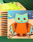 High Quality 3D Wooden Puzzle Baby Cartoon Animal Traffic Jigsaw  Early Learning Cognition Game Puzzle Toys for Children