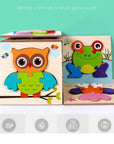 High Quality 3D Wooden Puzzle Baby Cartoon Animal Traffic Jigsaw  Early Learning Cognition Game Puzzle Toys for Children