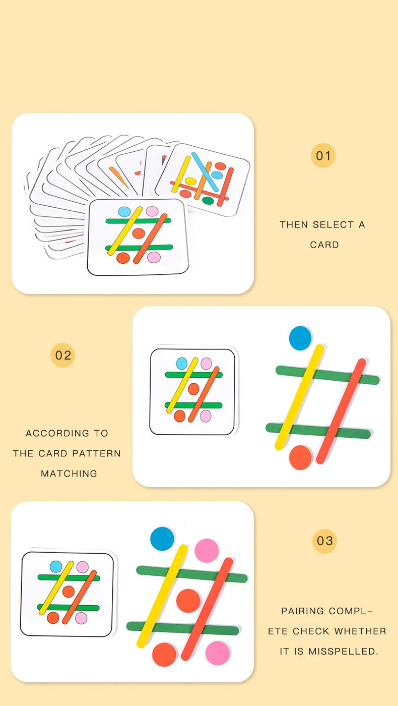 Wooden Creative Sticks And Rings Puzzle Intelligence Game Montessori Early Childhood Educational Toys For Children 3 Year Old