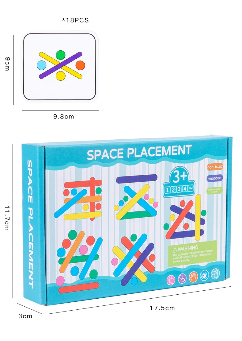 Wooden Creative Sticks And Rings Puzzle Intelligence Game Montessori Early Childhood Educational Toys For Children 3 Year Old