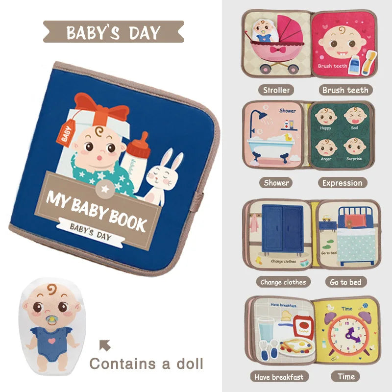 Animal Cognitive stimulation Fabric Book, Repeated Paste Book &amp; Sensory toys