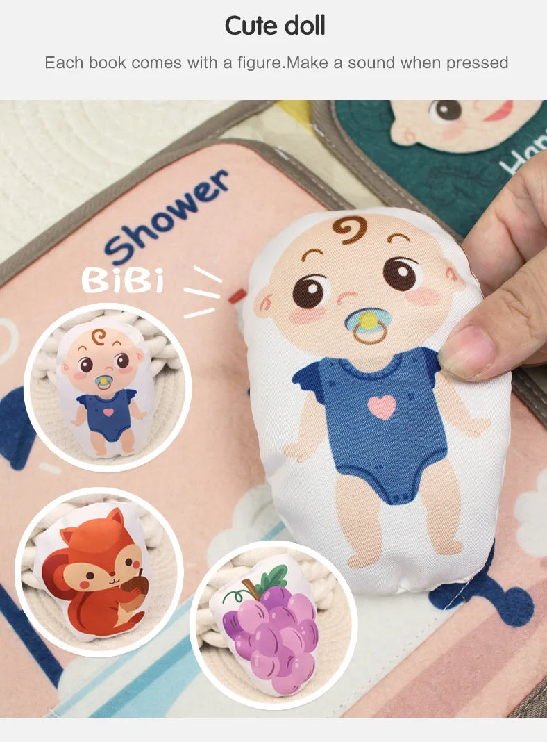 Animal Cognitive stimulation Fabric Book, Repeated Paste Book &amp; Sensory toys