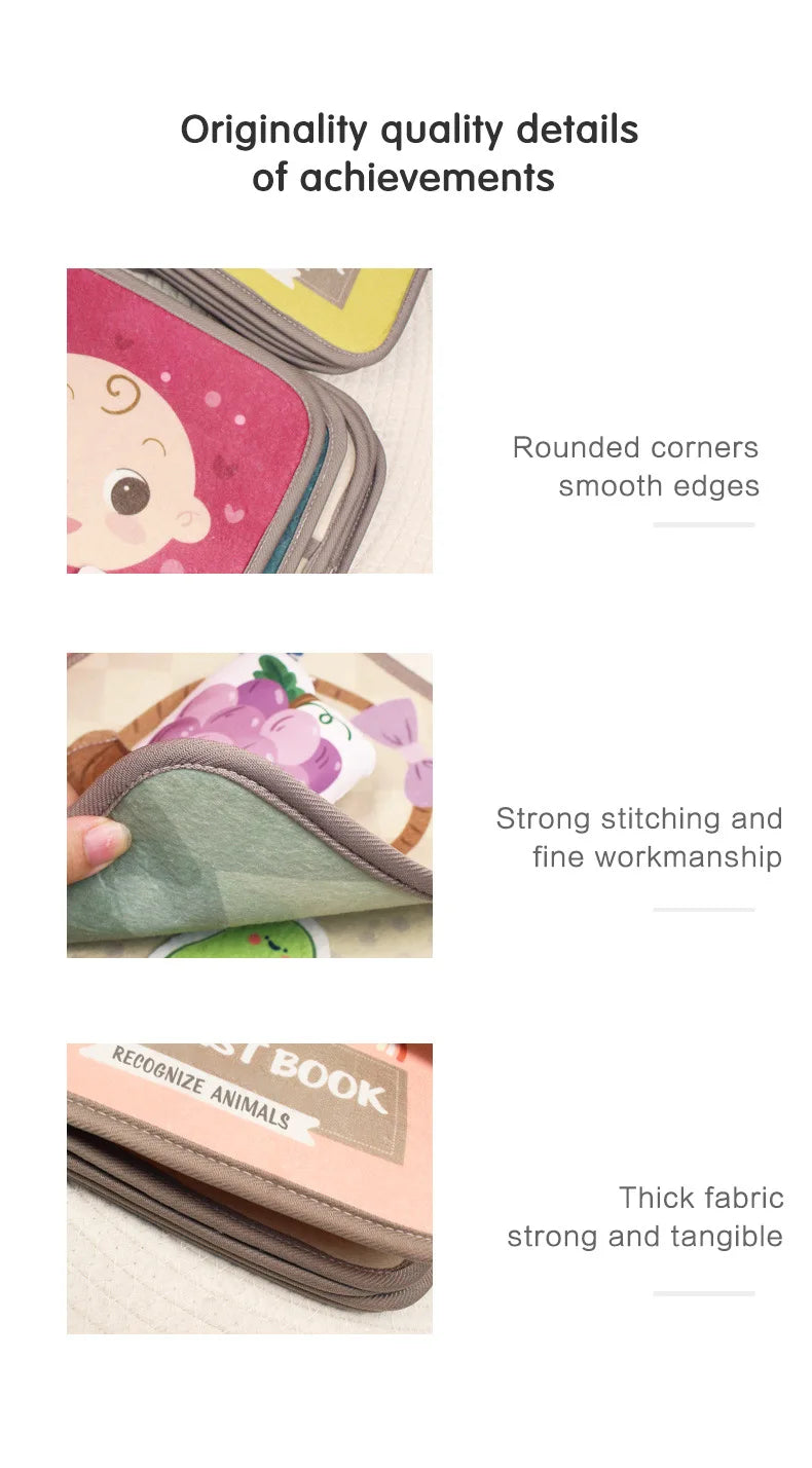 Animal Cognitive stimulation Fabric Book, Repeated Paste Book &amp; Sensory toys